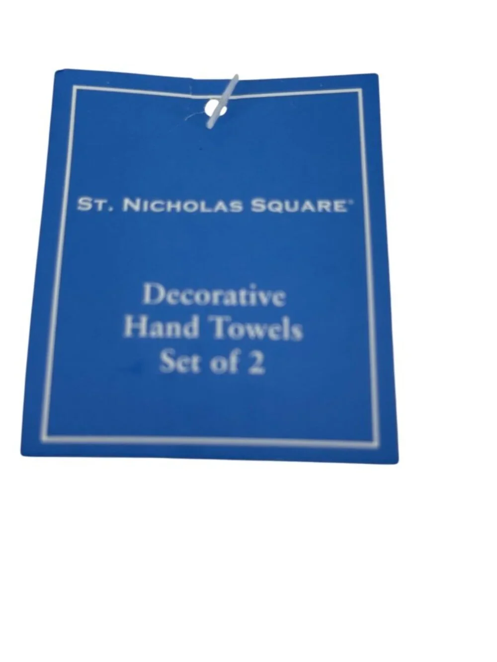 St Nicholas Square Joy To The World Cream Hand Towel 2PK Christmas Holiday NWT